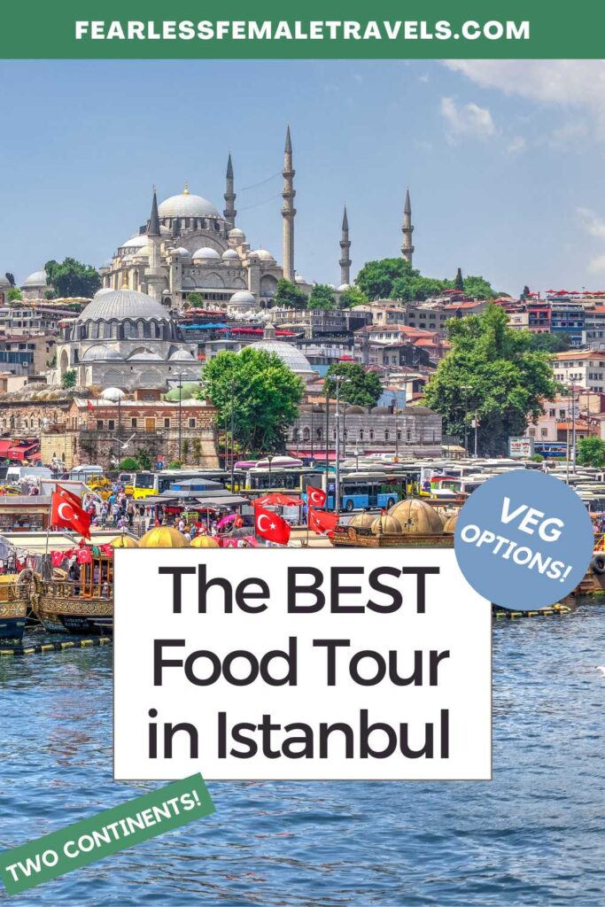 The best food tour in Istanbul, Turkey is a six-hour tour of two continents with vegetarian options along the way!