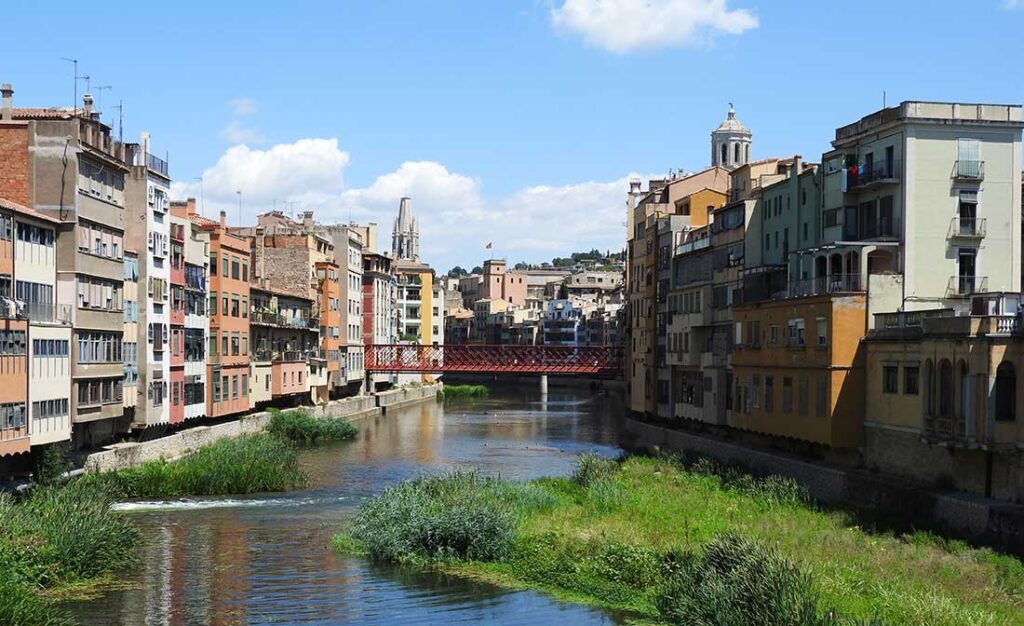 Many small bridges cross the river in Girona, Spain, an easy day trip from Barcelona.