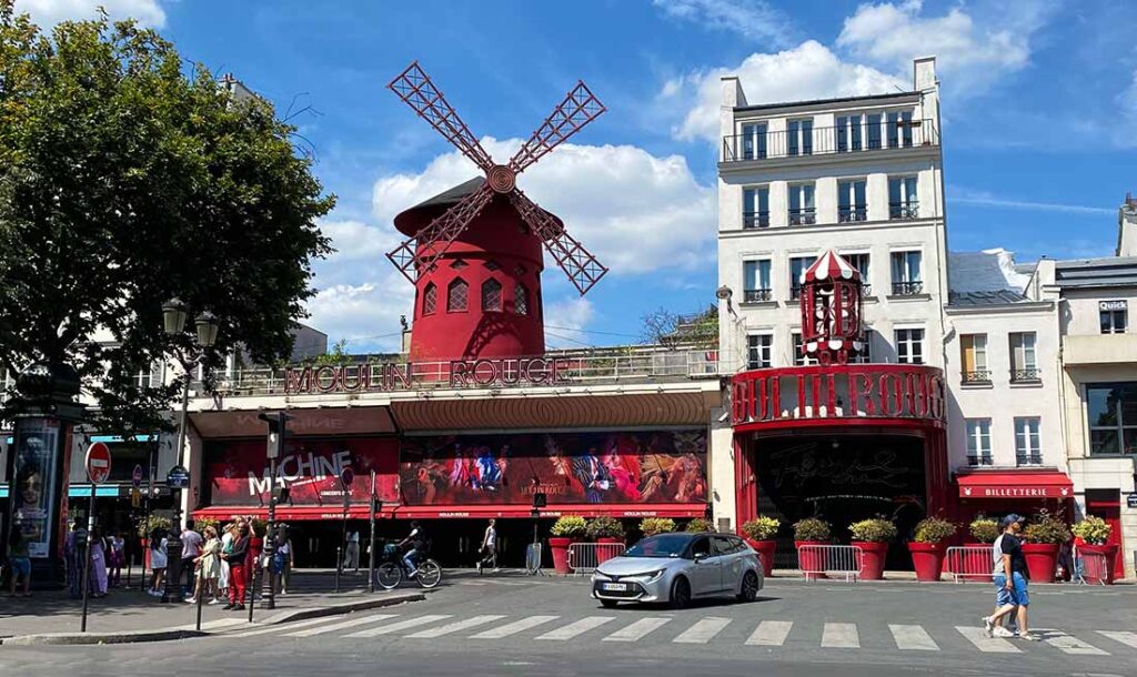 The Moulin Rouge Cabaret in Montmartre in Paris
