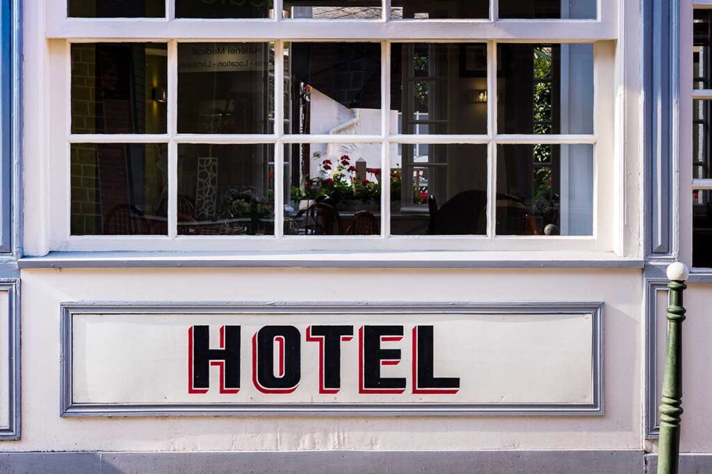 Hotel Sign in France