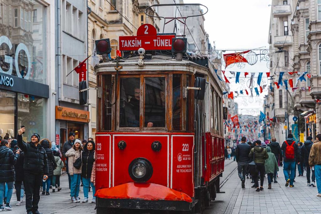 The best hotels in Istanbul on Taksim Square near Istiklal Caddesi Tram