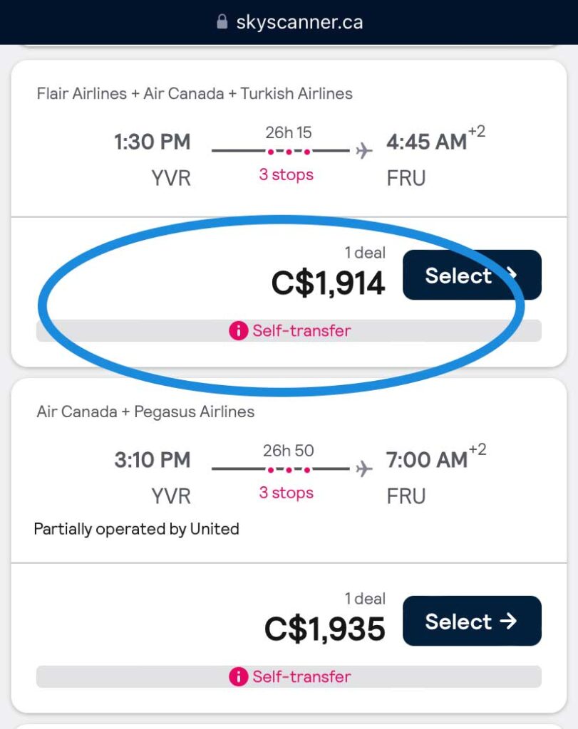 Common travel mistakes to avoid - flights with a self-transfer connection.