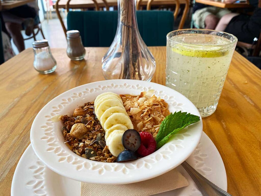 Vegetarian Yogurt Bowl for Brunch at Miolo in Belem Lisbon