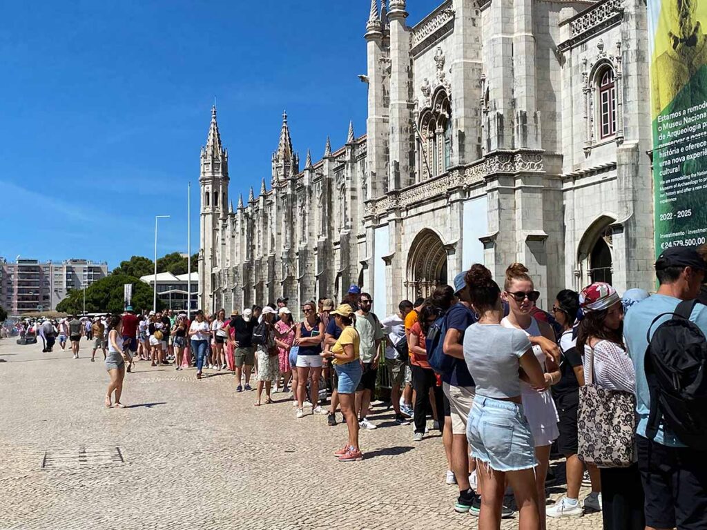 Queue at the Monastery of Jeronimos in Belem, Portugal