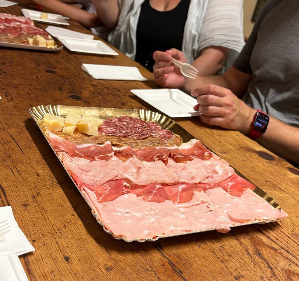 Charcuteria Board Tagliere in Bologna Food Tour