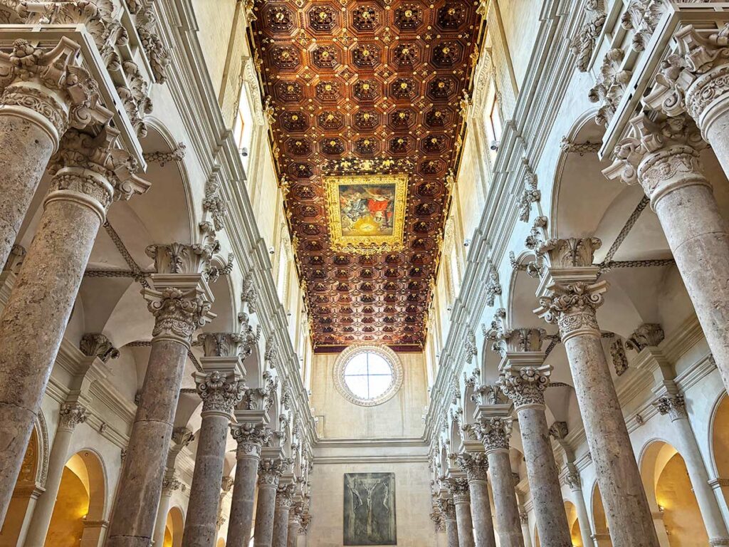 Interior of Santa Croce Church and Rose Window Lecce Italy