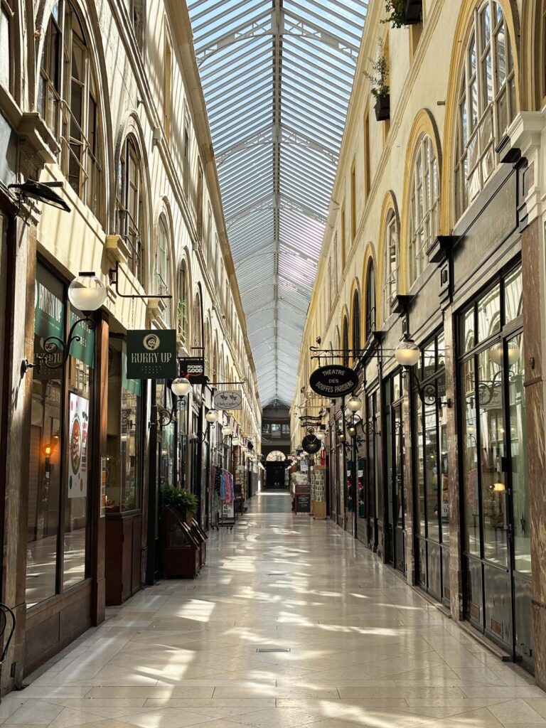 Interior of Passage Choiseul in Paris, France