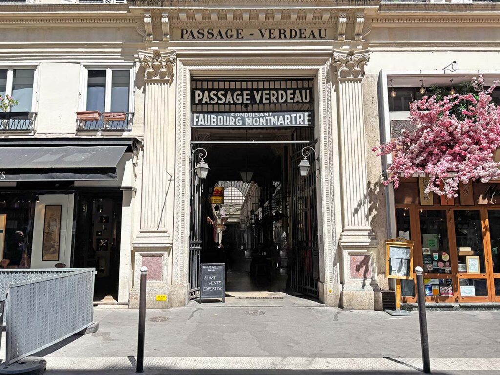 Entrance to Passage Verdeau in Paris, France