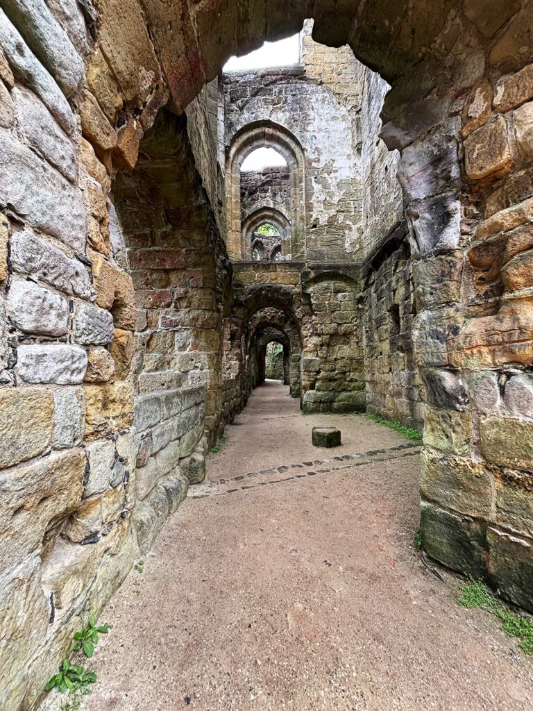Walking in the Ruins of the Castle of Oybin in Germany