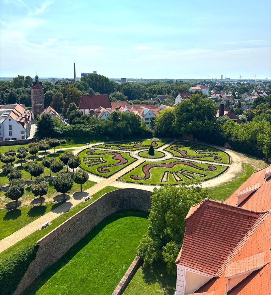 The Baroque Gardens Outside the Baroque Castle in Delitzsch Germany