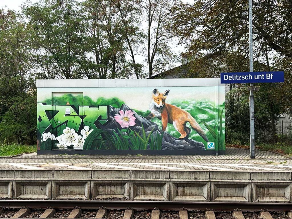 Street Art at the Delitzsch Train Station in Saxony Germany