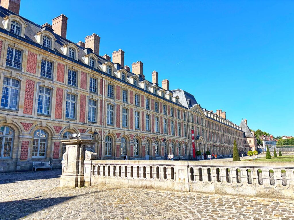 Entrance to Fontainebleau Chateau Castle in Paris, France