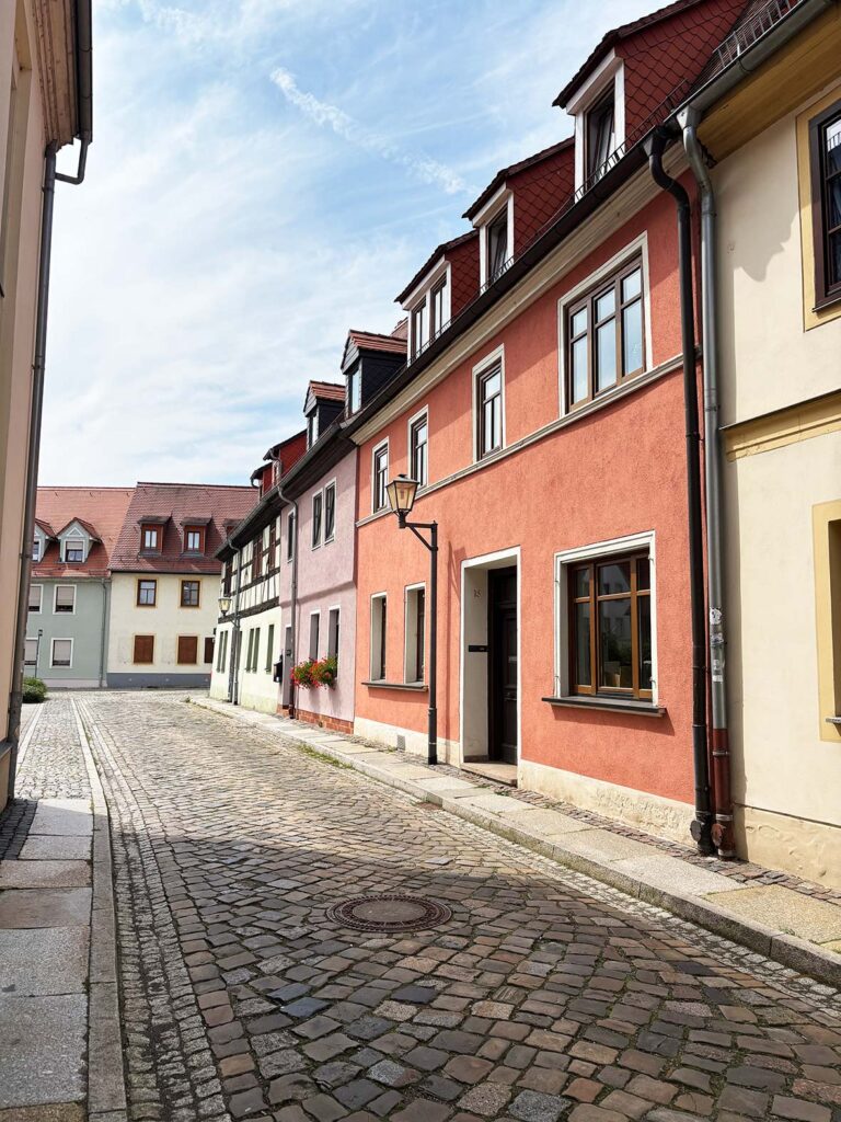 Original Historical Houses in Delitzsch, Germany