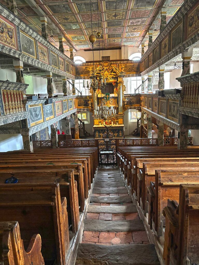 Inside Oybin Mountain Church in Saxony Germany