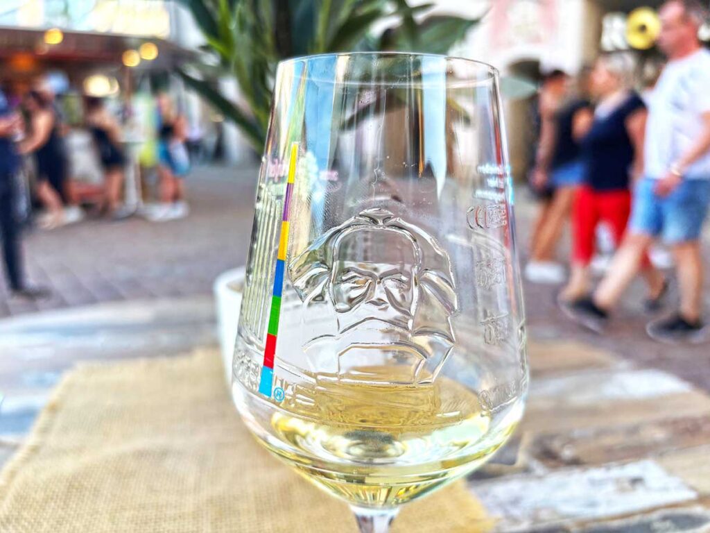 A Karl Marx Wine Glass at the Chemnitz Wine Festival in Germany