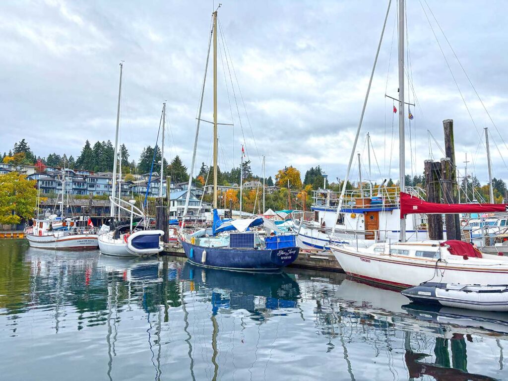 Boats in Cowichan Bay, BC, Canada