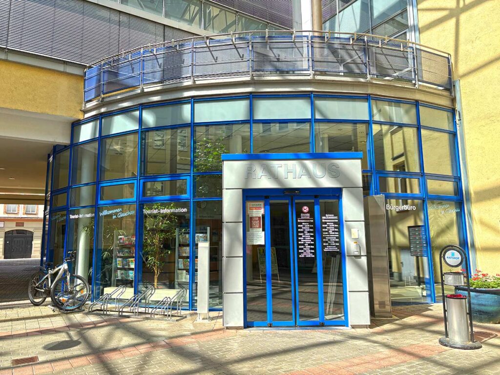 Tourist Information Office in the Town Hall in Glauchau, Germany