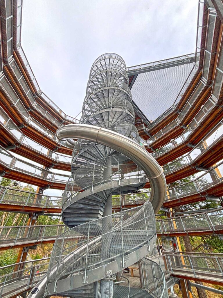 The Malahat Skywalk Slide and Viewing Tower in British Columbia, Canada