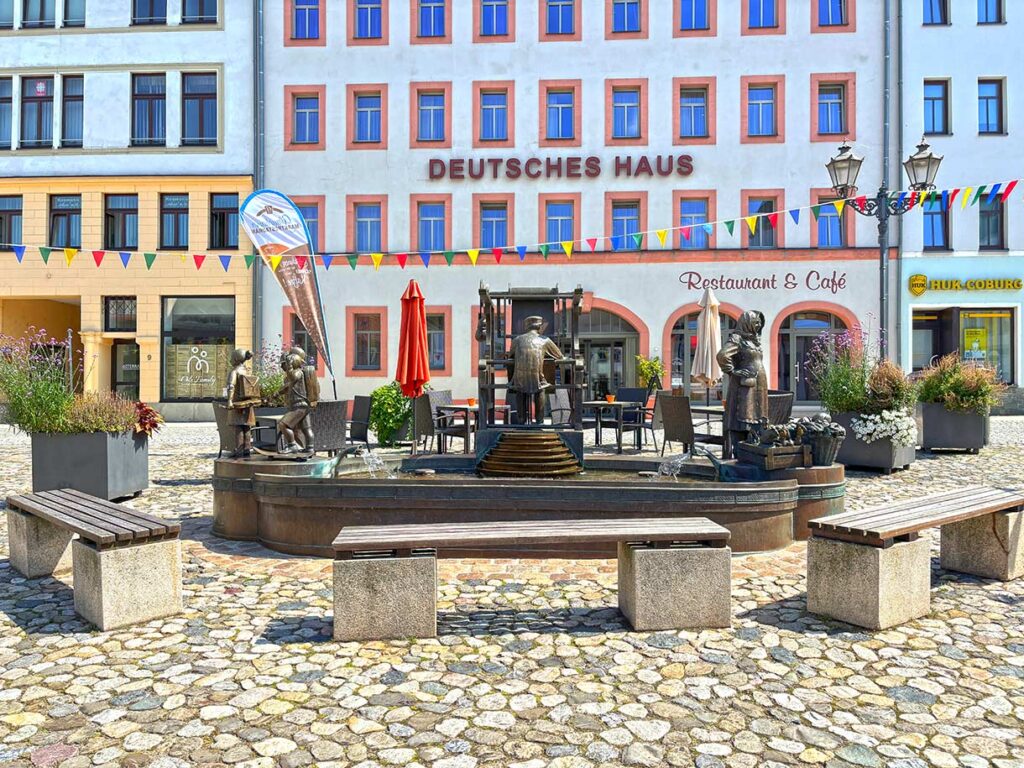 Marktplatz Market Square in Glauchau, Saxony, Germany