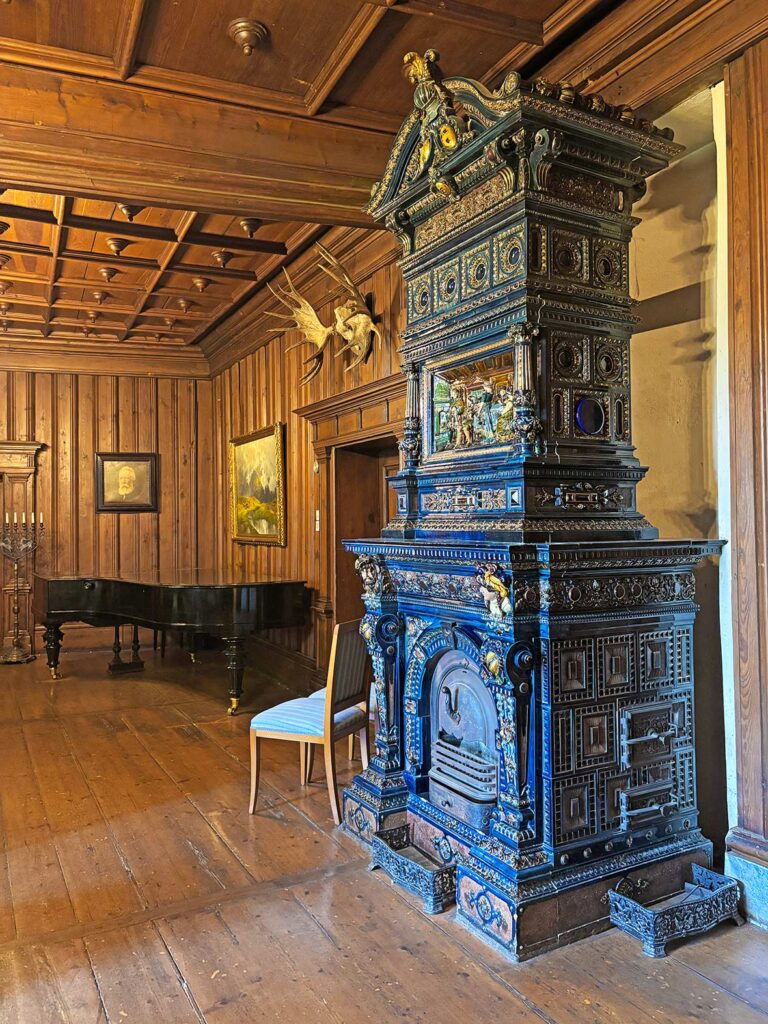 A Blue Neo-Renaissance Stove In Schloss Glauchau Castle in Germany