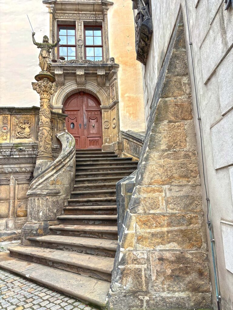 Town Hall Steps in the Untermarkt of Gorlitz, Germany