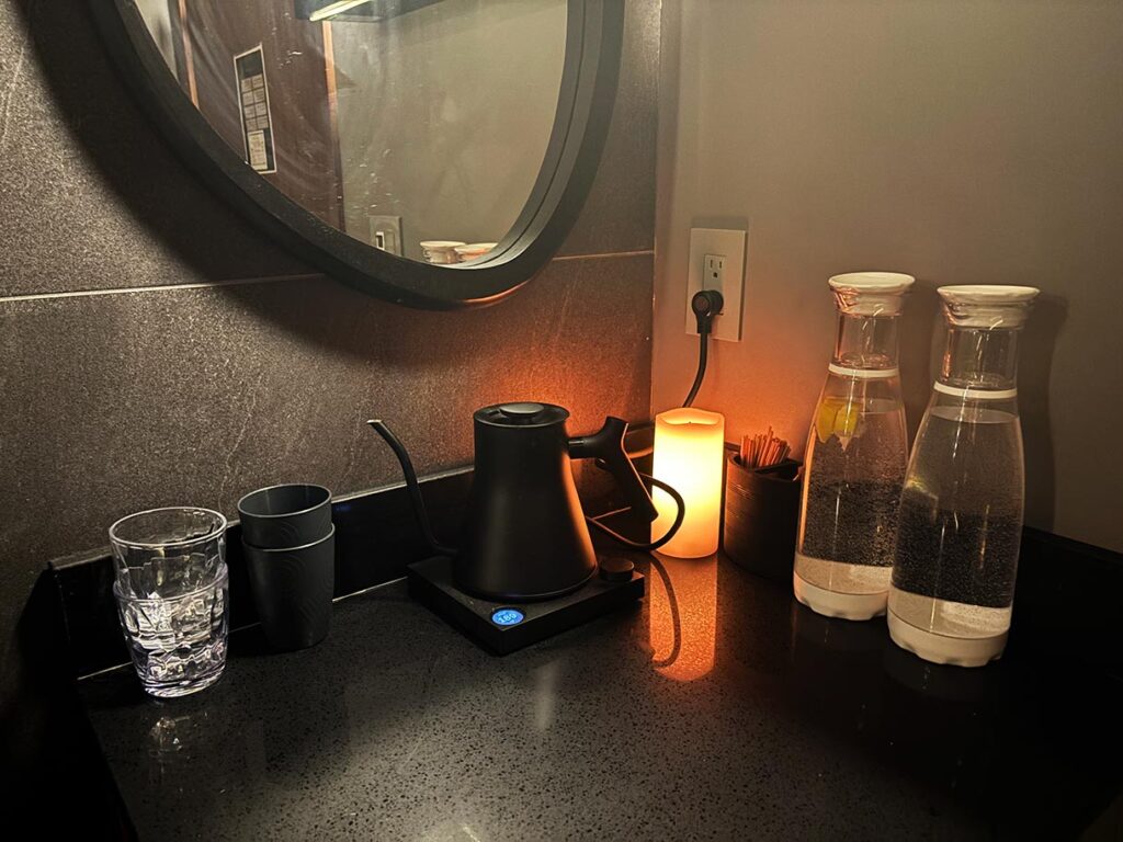 Beverage Station in the Thermal Room at Leela Thermal House in Calgary