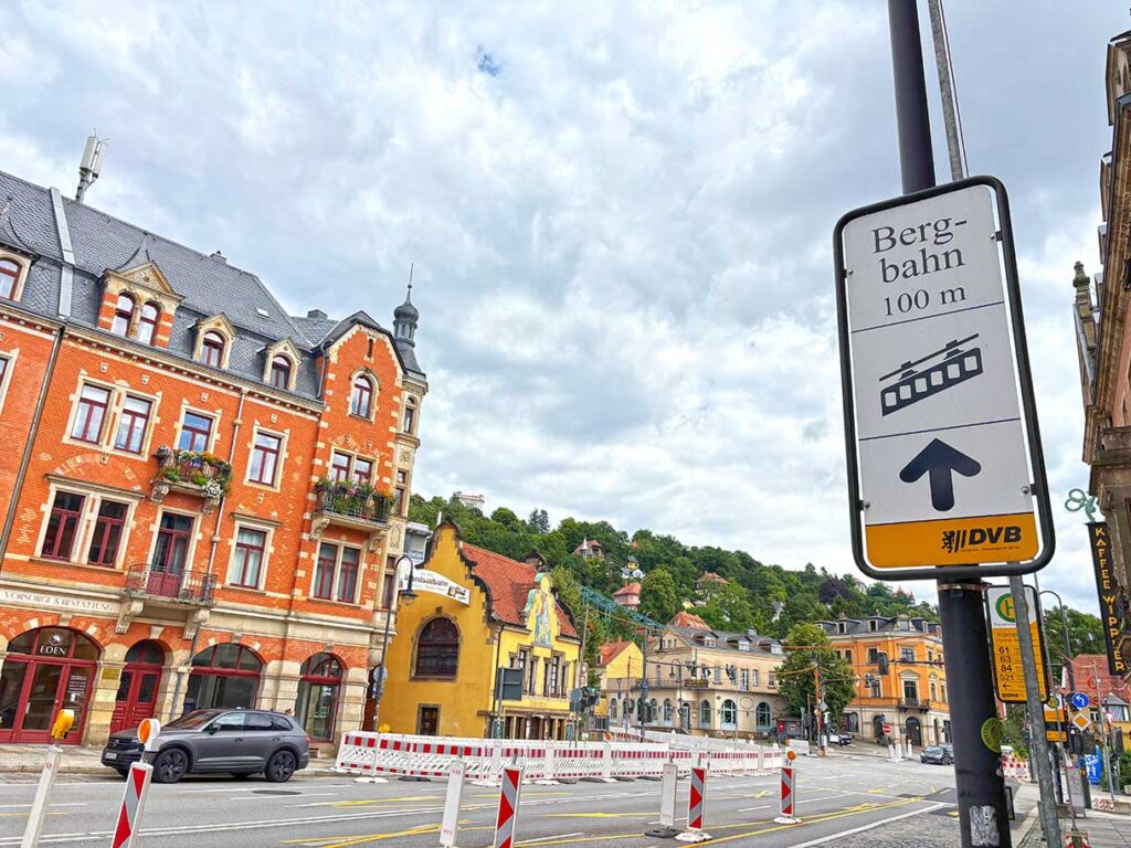 A Sign for the Dresden Cable Car, or Berghbahn