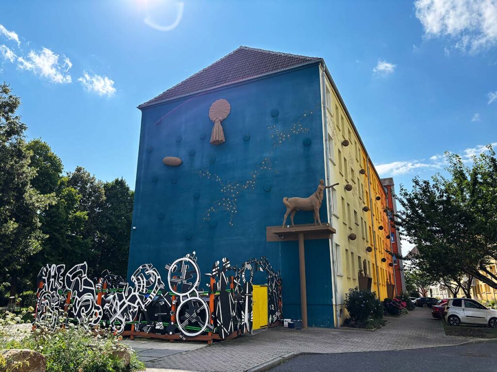 Colorful Pop Art Buildings in the Pop-Art-Viertel Quarter in Zittau, Germany