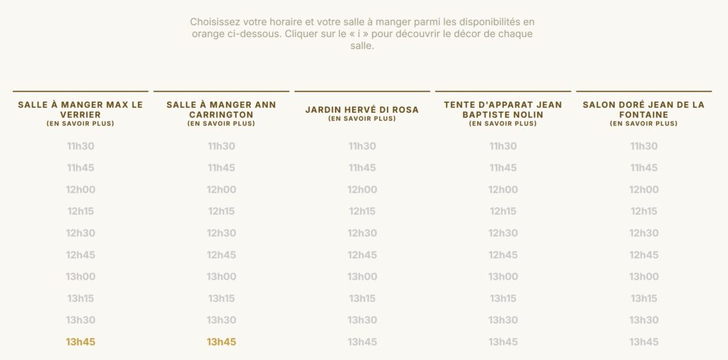 Selecting a Dining Time at Les Grands Buffets in Narbonne