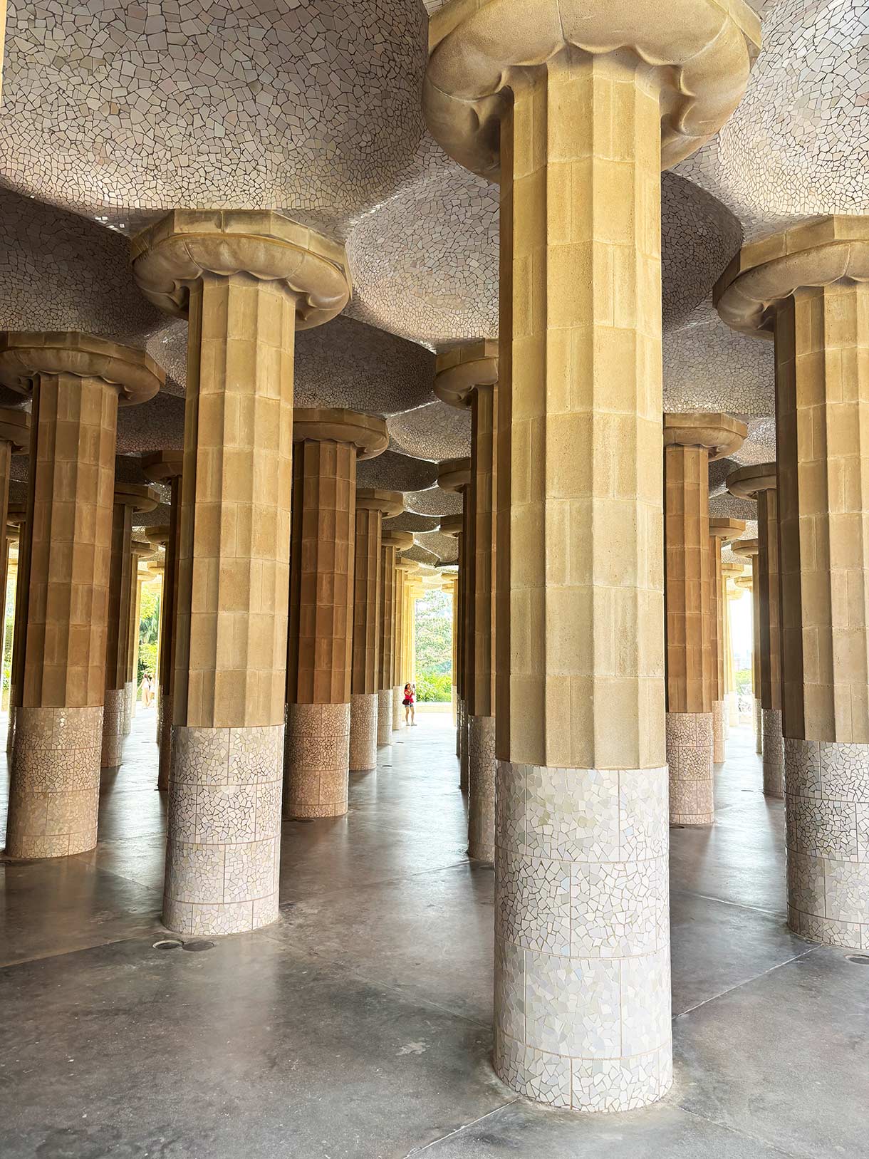 Hippostyle Hall in Parc Guell, Barcelona, Spain