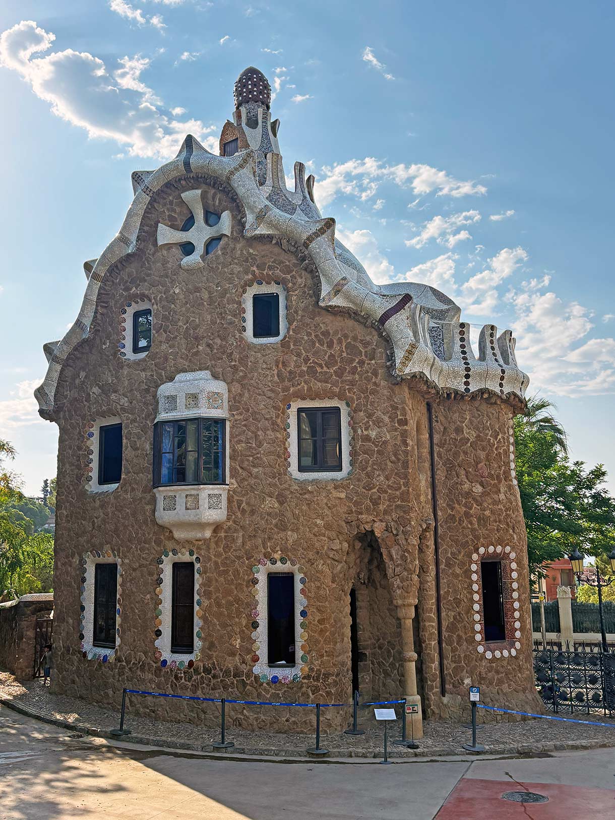 Porter's Lodge Building at the Entrance to Parc Guell, Barcelona, Spain