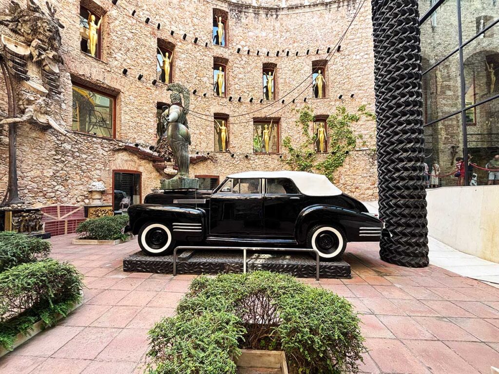 Courtyard of the Salvador Dali Theatre Museum in Figueres Spain