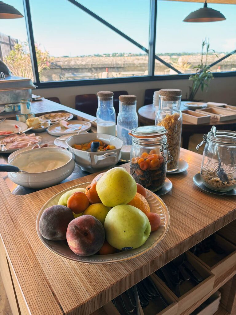 Breakfast Buffet at Hotel Le Prison Beziers Prison Hotel in France