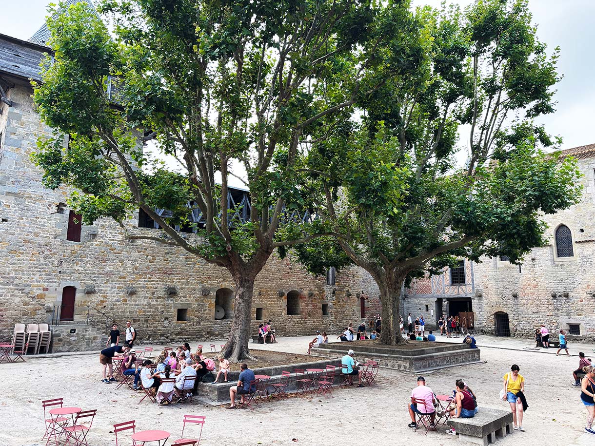 Courtyard of the Carcassonne Castle and Ramparts