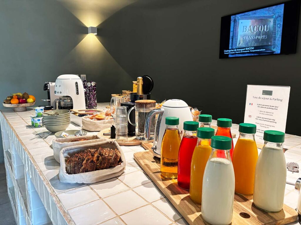 Breakfast Buffet at the Demeure de la Cite Inside the Fortified Center of Carcassonne, France