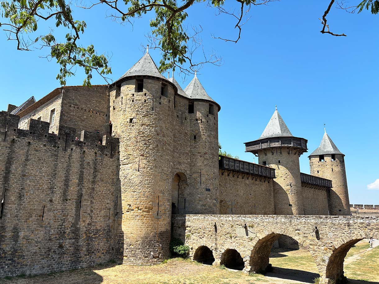 The Entrance to Chateau de Comtal or the Carcassonne Castle and Ramparts