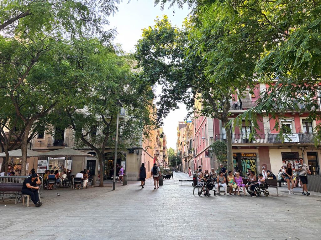 Placa del Diamant in Gracia Barcelona Spain