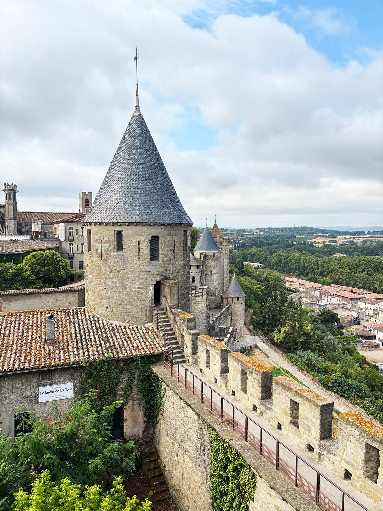 View from the Ramparts at the Castle of Carcassonne France