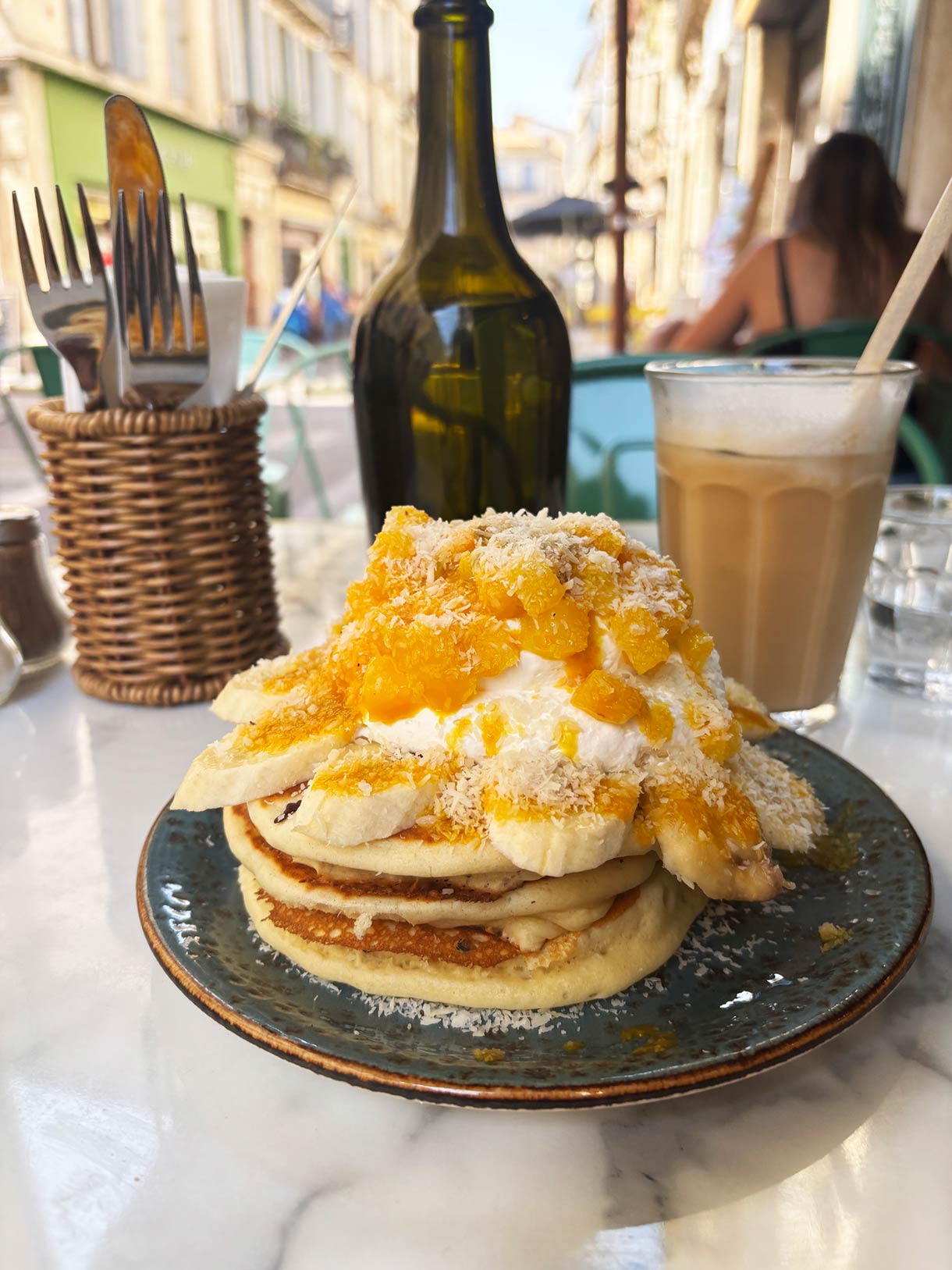 Tropical Pancakes at Bonobo Brunch Restaurant in Montpellier, France