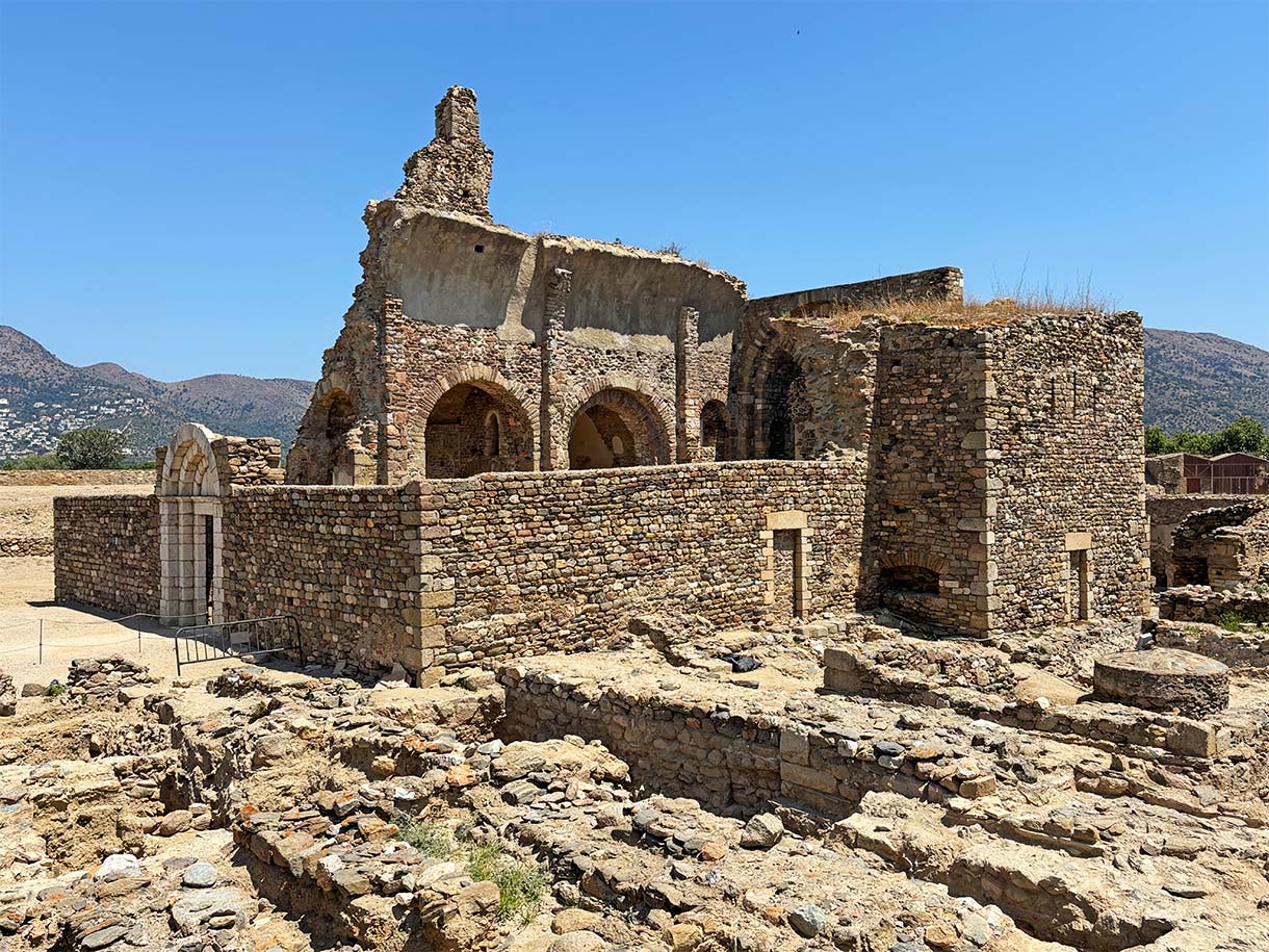 Ancient Ruins in the Citadel of Roses, Catalonia, Spain