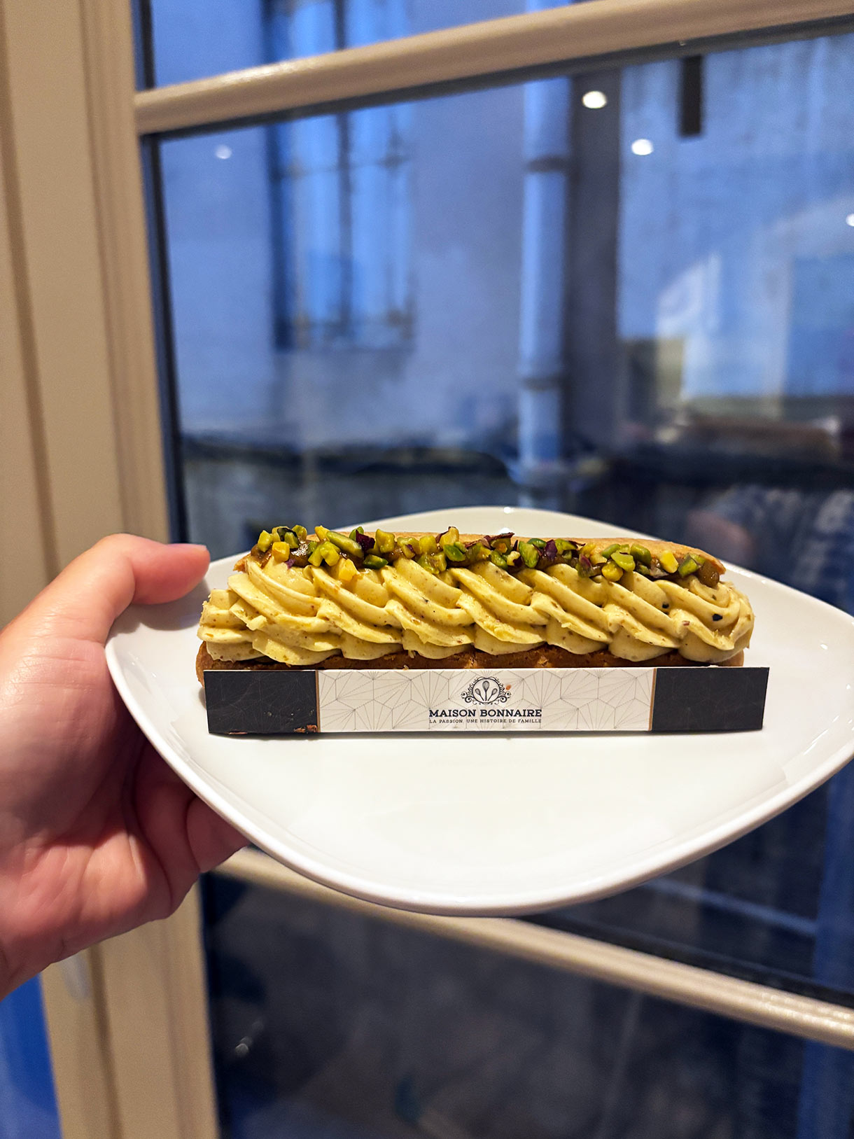 Pistachio Eclair from Maison Bonnaire in Montpellier, France