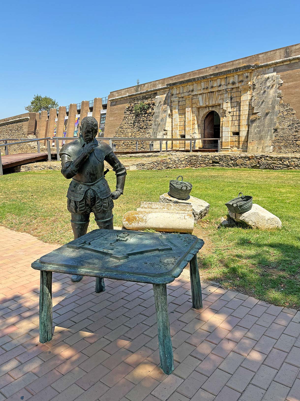 Statue at the Entrance to the Citadel in Roses, Spain