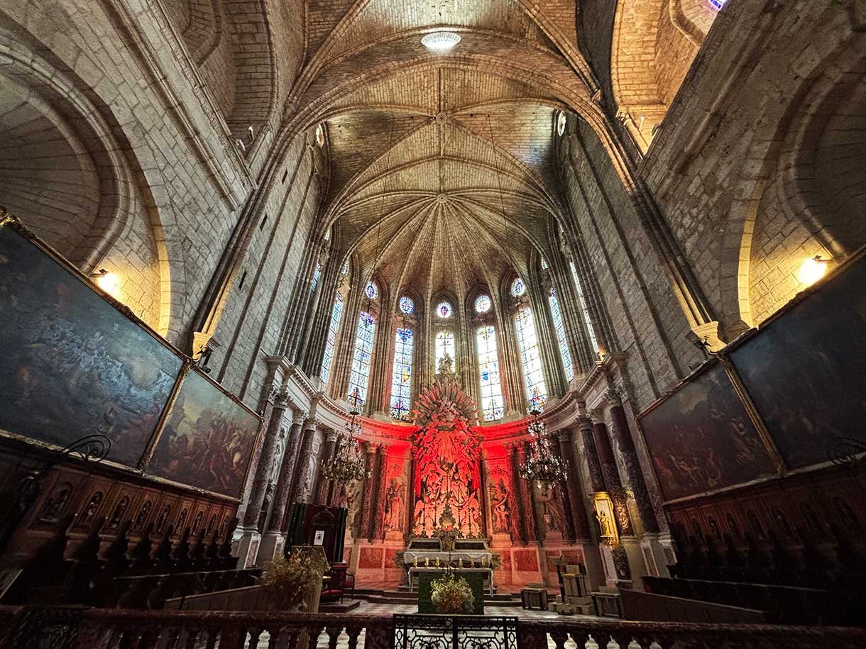 Interior of Saint Nazaire Cathedral in Beziers, France