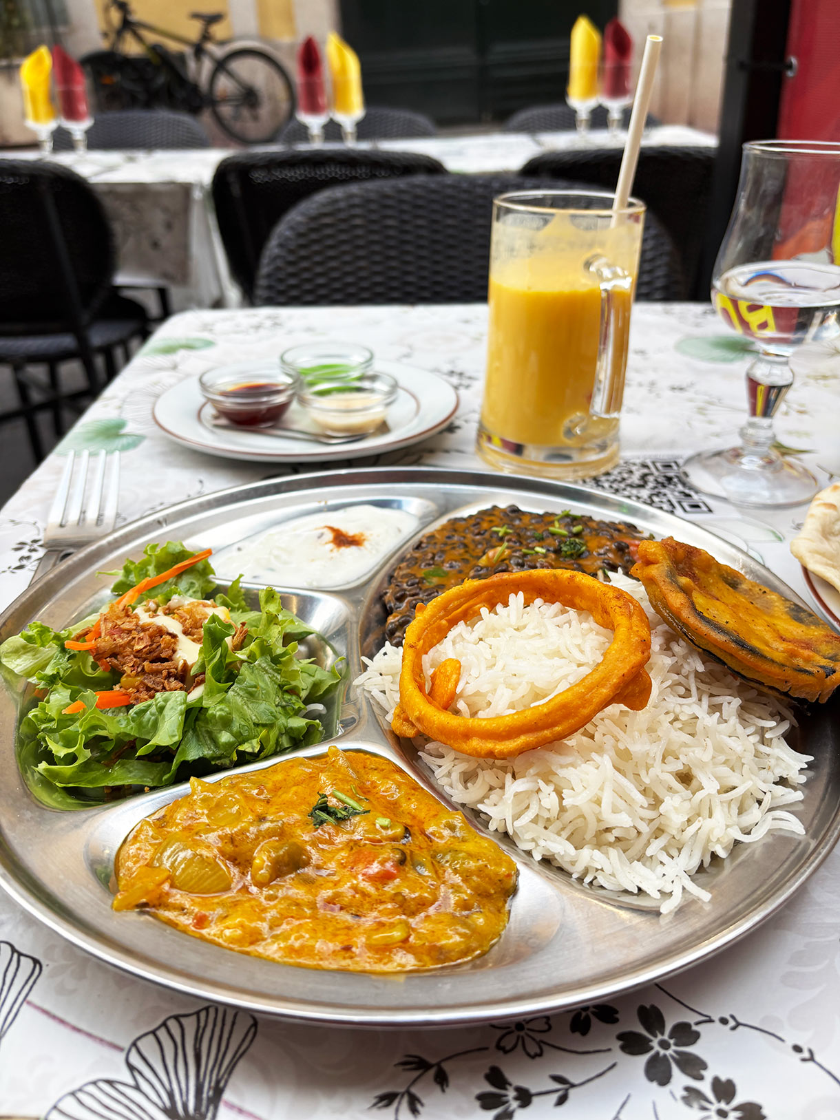 Vegetarian Thali at Le Bombay Restaurant in Montpellier France