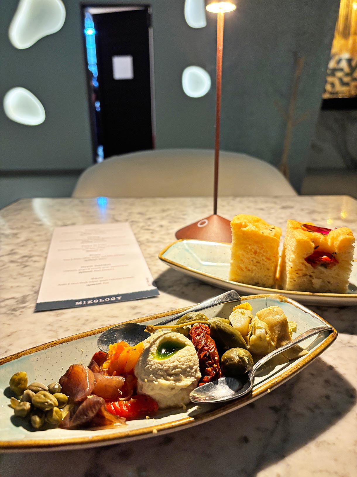 Vegan Antipasti Plate at Mar de Olivo Restaurant in Palmaia The House of Aia All-Inclusive Resort in Mexico
