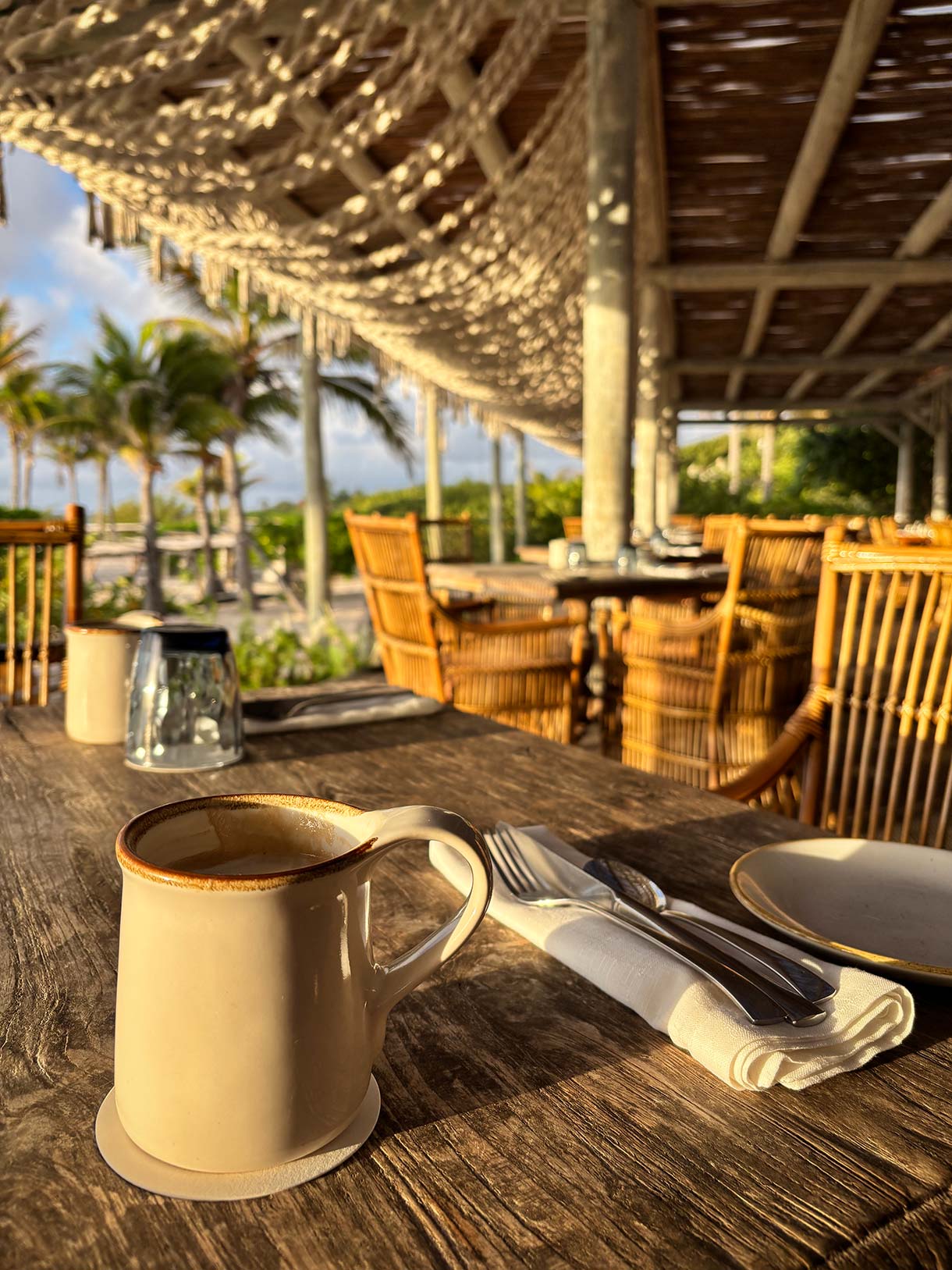 Morning Coffee at Su Casa Restaurant at Palmaia the House of Aia