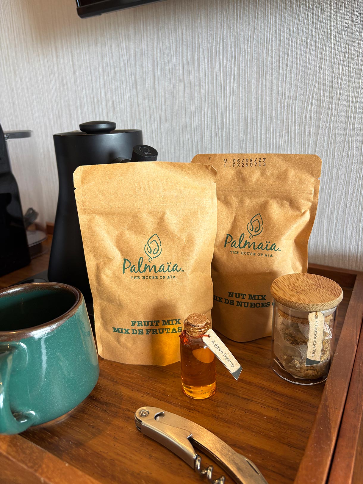 Snacks and Coffee in the Guestrooms at Palmaia